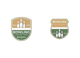 moderne professionnel isolé des sports badge logo, bowling club association. bowling club logo vecteur