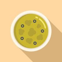 Olives crème soupe icône plat vecteur. restaurant gourmet vecteur