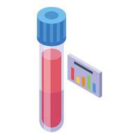 du sang tester tube icône isométrique vecteur. traitement histoire vecteur