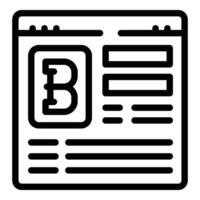 bitcoin icône contour vecteur. numérique argent portefeuille vecteur