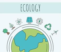 cartel des icônes de l'écologie vecteur