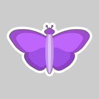 magnifique violet papillon. ailes et antennes papillon vecteur