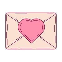 enveloppes avec cœur message, romance l'amour symbole vecteur