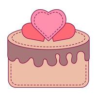 l'amour gâteau avec cerises et crème vecteur