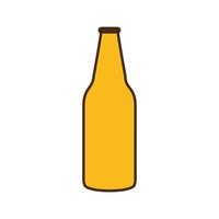 ligne de bouteille de bière et conception de vecteur d'icône de style de remplissage