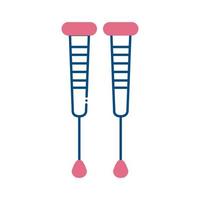 conception de vecteur d'icône de style de ligne de béquilles