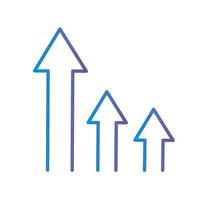 augmenter la conception de vecteur icône style dégradé flèches