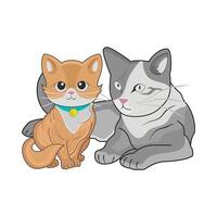 illustration de deux chats vecteur