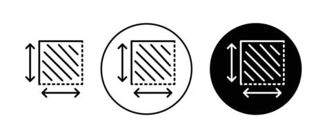 zone et dimension icône vecteur