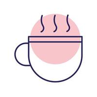conception de vecteur d'icône de style de ligne de tasse à café