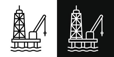 icône de plate-forme pétrolière vecteur