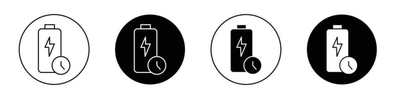 batterie temps icône vecteur