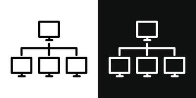 icône de réseau informatique vecteur