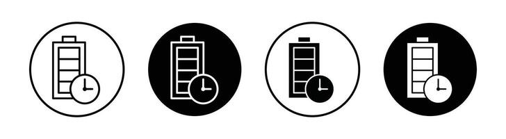 batterie temps icône vecteur