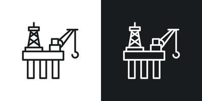 icône de plate-forme pétrolière vecteur