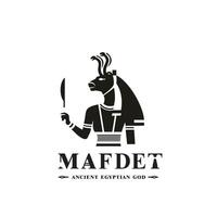 ancien égyptien Dieu mafdet silhouette, milieu est Dieu logo vecteur