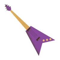 moderne musical instrument est le électrique guitare. violet acoustique guitare bascule. plat vecteur illustration isolé sur blanc Contexte.