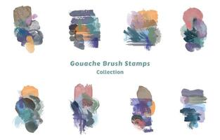 coloré compositions gouache brosse timbres collection vecteur