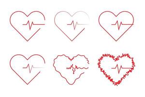 ecg cœur battre ligne icône symbole, cœur battre impulsion hôpital logo signe. vecteur