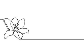 illustration de fleur continu ligne vecteur