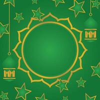 vert islamique Contexte. avec une circulaire ornement et une étoile sans icône copie espace zone. vecteur conception pour affiche, salutation carte, social médias, bannière, la toile.