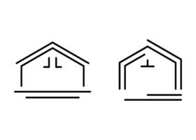 maison réel biens icône ligne conception modèle vecteur