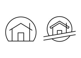 maison réel biens icône ligne conception modèle vecteur