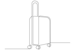 continu un ligne art dessin de les valises, bagage conception contour vecteur illustration