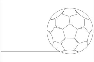 Football vecteur continu un ligne art dessin illustration minimaliste conception