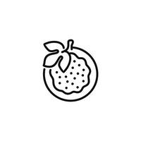 passion fruit ligne icône isolé sur blanc Contexte vecteur