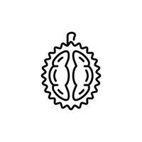 durian ligne icône isolé sur blanc Contexte vecteur