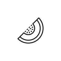 melon ligne icône isolé sur blanc Contexte vecteur