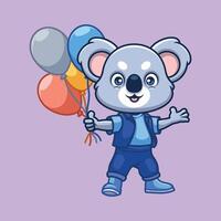anniversaire koala dessin animé personnage vecteur