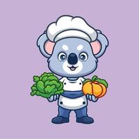 chef koala mignonne dessin animé vecteur