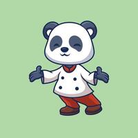 chef Panda mignonne dessin animé vecteur