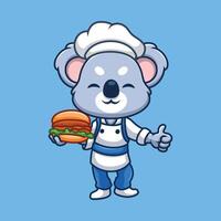 chef koala mignonne dessin animé vecteur