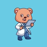 médecin ours mignonne dessin animé personnage vecteur