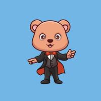 magicien ours mignonne dessin animé personnage vecteur