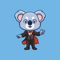 magicien koala mignonne dessin animé vecteur