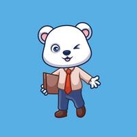 directeur polaire ours mignonne dessin animé vecteur