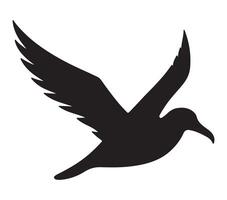 noir et blanc albatros silhouette. vecteur illustration.