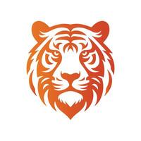 illustration vectorielle de tigre rugissant logo design vecteur