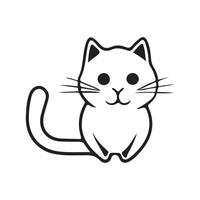 chat vecteur ligne icône isolé sur blanc Contexte