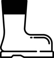 Goujon chaussure glyphe et ligne vecteur illustration