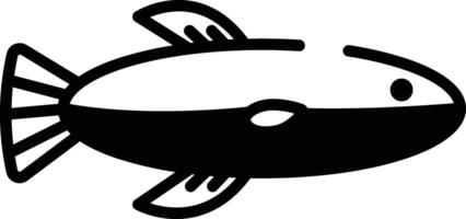 la morue poisson glyphe et ligne vecteur illustration