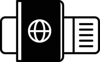 passeport glyphe et ligne vecteur illustration