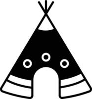 tipi glyphe et ligne vecteur illustration