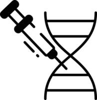 ADN injection glyphe et ligne vecteur illustration