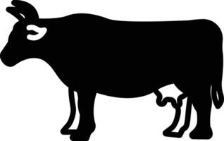 vache visage glyphe et ligne vecteur illustration