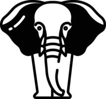 l'éléphant glyphe et ligne vecteur illustration